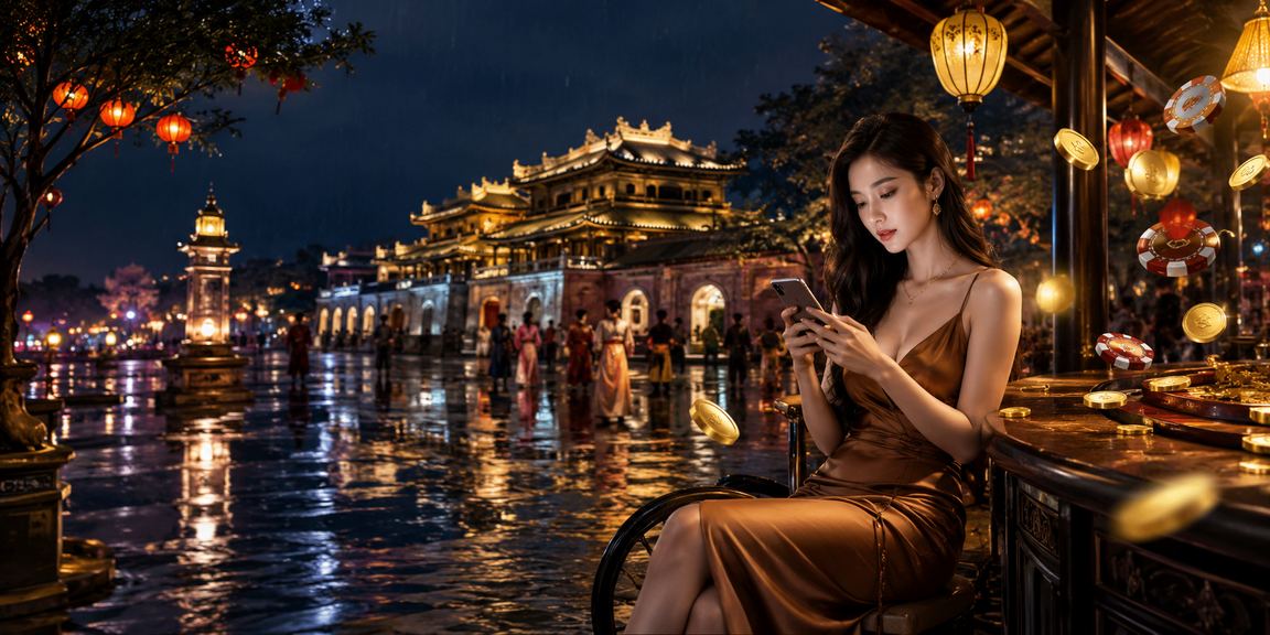 Người dùng tại Huế kiểm tra tài khoản giải trí trên điện thoại trong quán cà phê