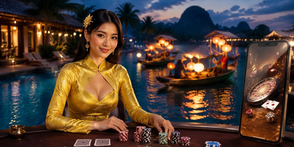 Không gian Nha Trang với áo dài gợi trải nghiệm casino trực tuyến Việt Nam